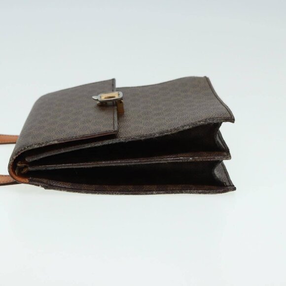 CELINE Macadam Canvas Shoulder Bag PVC Leather Brown Auth - Picture 12 of 16